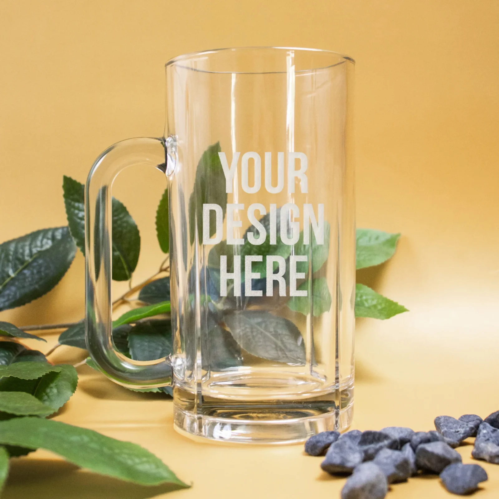 Engraved Glass Beer Stein With Your Choice Of Text