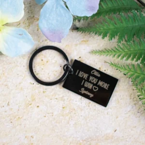 I Love You More Metal Bar Keyring