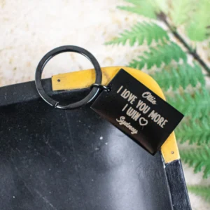 I love you more metal bar keyring