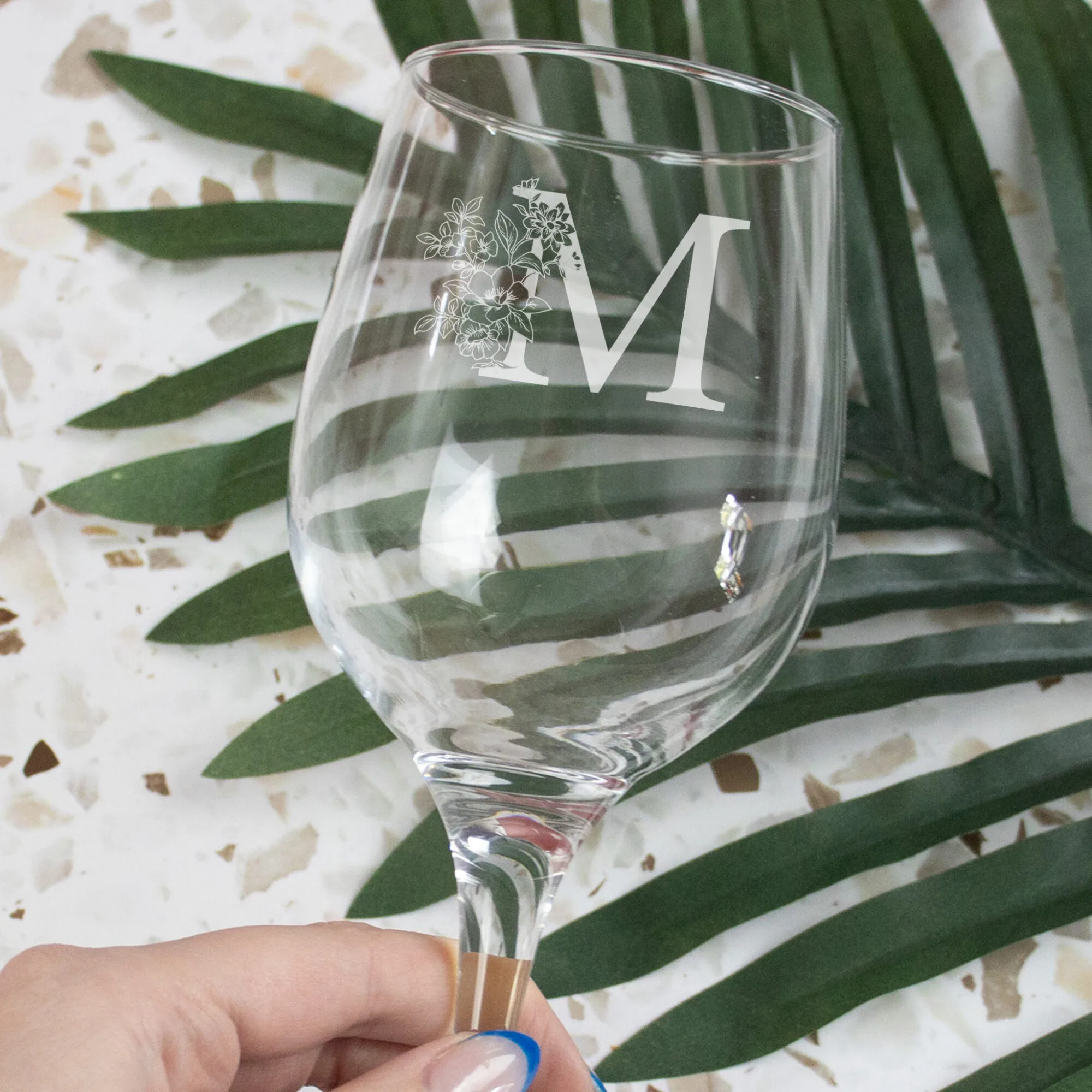 Initial married personalised wine glass 2 Initial married personalised wine glass