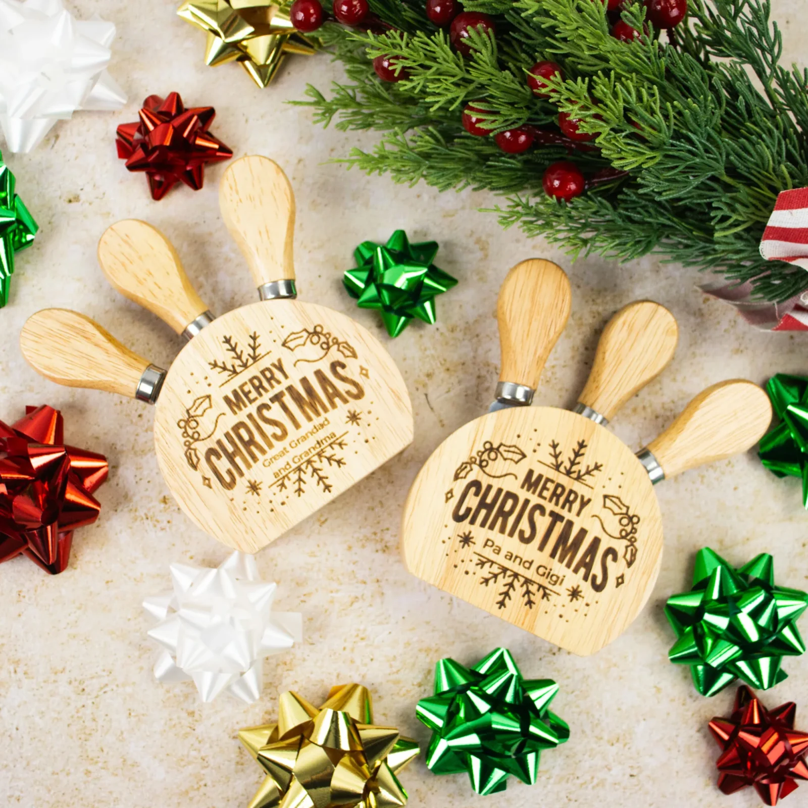 Merry Christmas Cheese Utensil Block