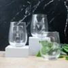 Monogram stemless wine glass