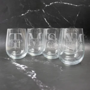 Monogram stemless wine glass