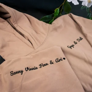 Oversized hoodie or jumper with embroidery
