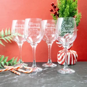 Personalised Christmas Wine Glass