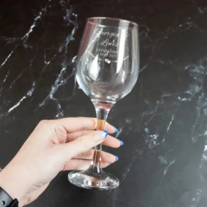 Wedding Red Wine Glass Engraved for the Bridal Party