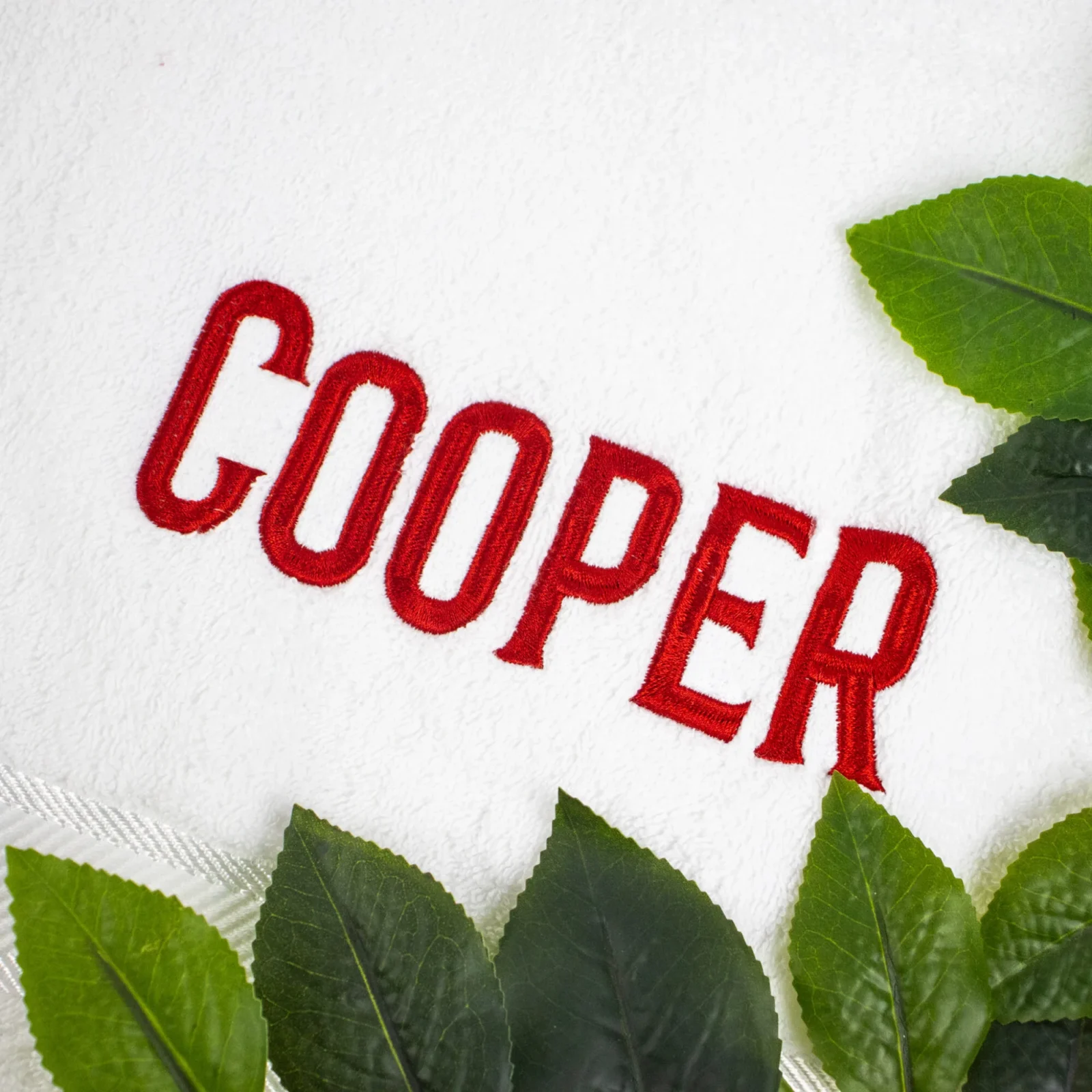 White Embroidered Bath Towel