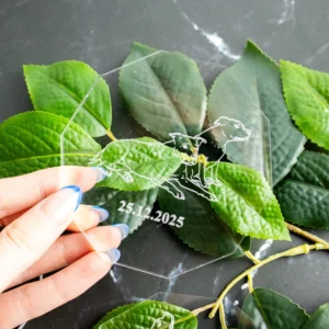 Couples Outline Engraved Acrylic Coaster Set of 4