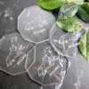Couples Outline Engraved Acrylic Coaster Set of 4