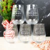 Eat drink and be merry stemless wine glass 6 Eat drink and be merry stemless wine glass