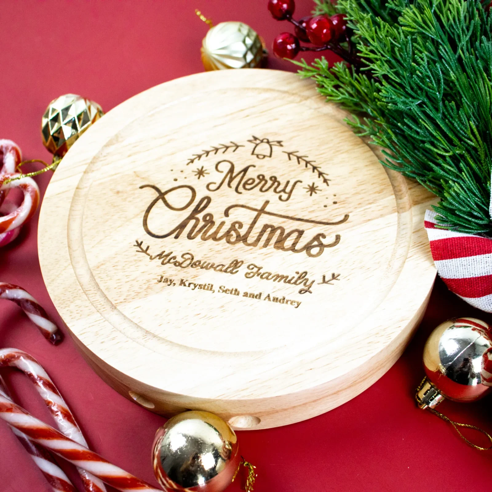 Merry Christmas Rotating Cheese Set