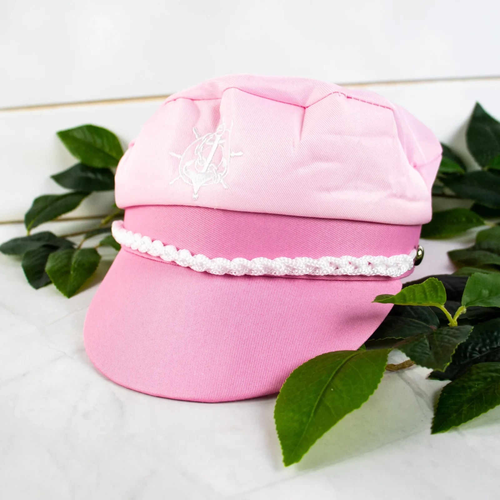 Pink Embroidered Sailor Hat