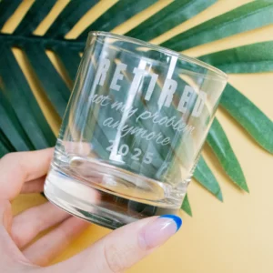 Retirement Round Scotch Glass