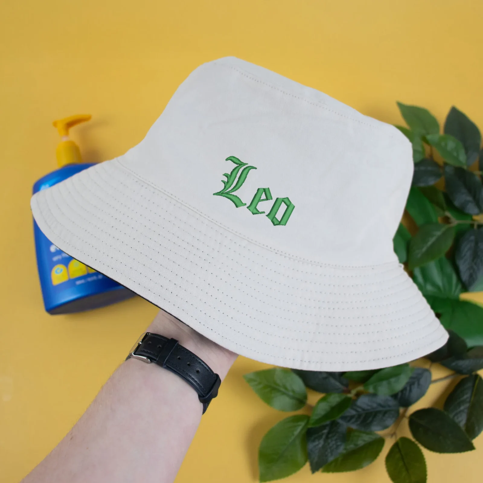 Two Toned Adult Embroidered Bucket Hat