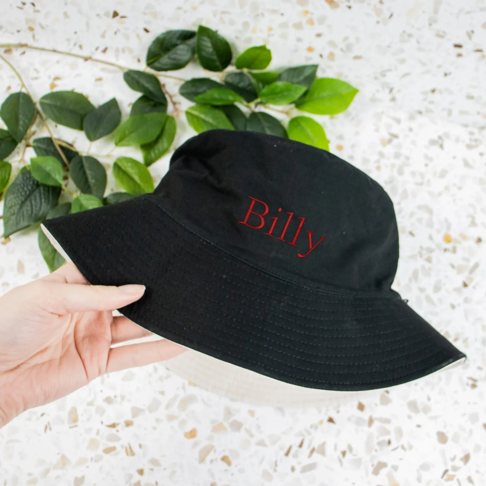 Two Toned Adult Embroidered Bucket Hat