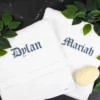 White Embroidered Bath Towel
