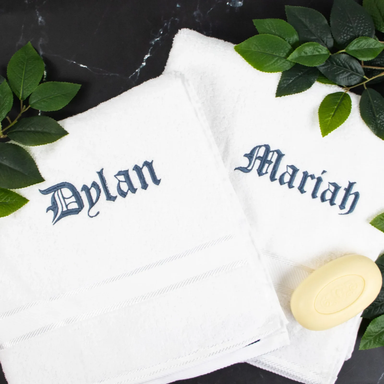 White Embroidered Bath Towel