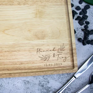 Anniversary personalised butchers block chopping board