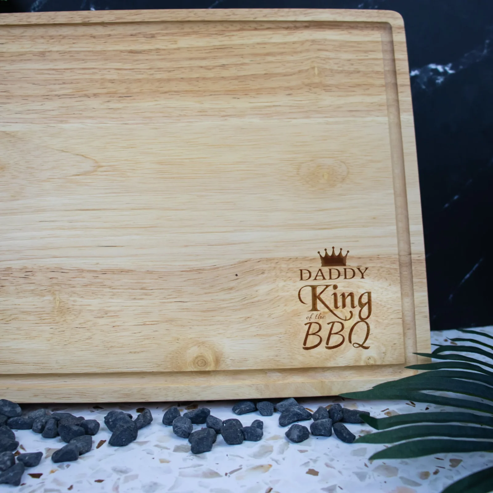 BQQ king engraved butcher block chopping board