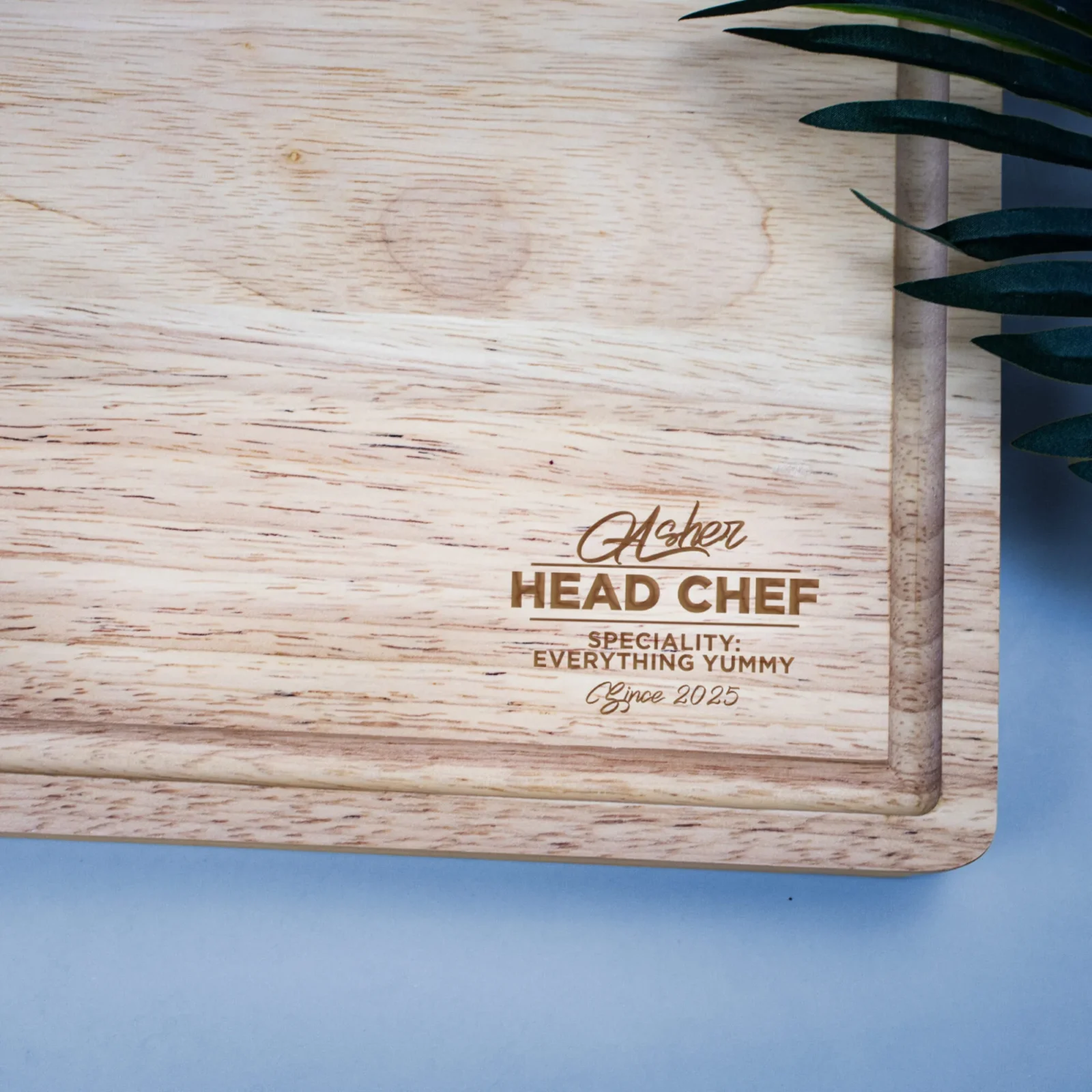 chef home personalised butcher block chopping board