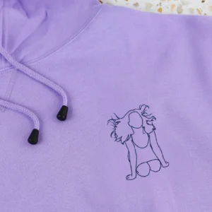 Spicy Embroidered Drawn Hoodie couples