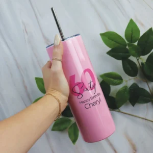 Pink Pastel Birthday Tumbler