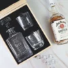 Dice roll vintage decanter set with two glasses