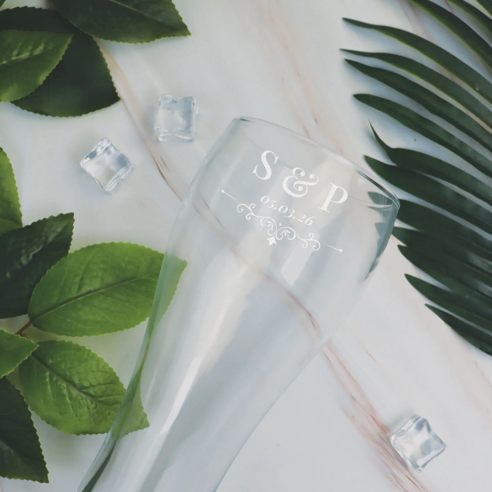 Initials Lager Glass