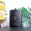 Personalised outline engraved hip flask