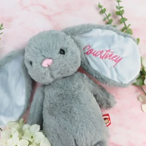 Personalised bunny cubbie with embroidered ear