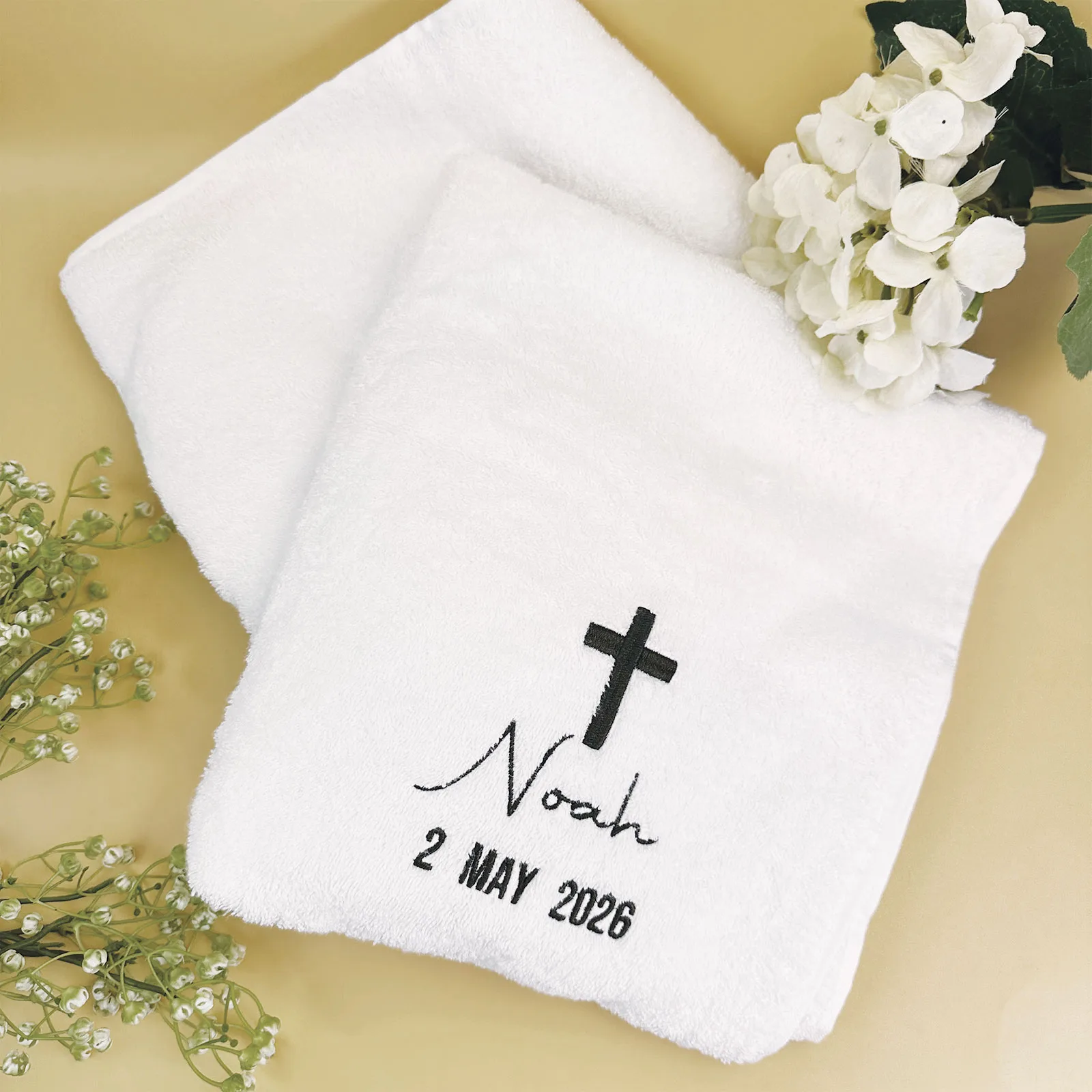 Embroidered Christening Towel