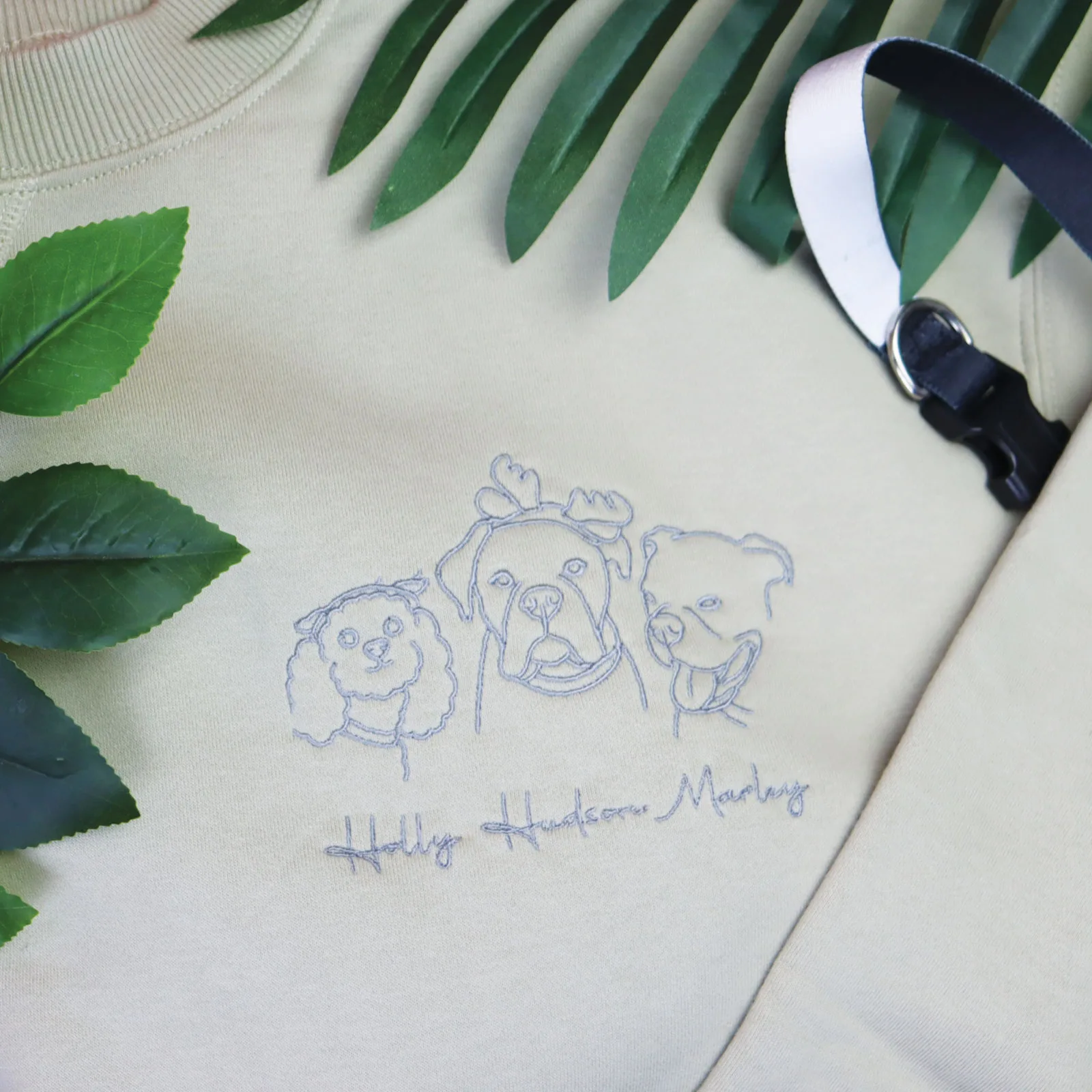 Personalised Embroidered Pet Jumper / Crewneck Blush Pink