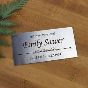 Stainless Steel Engraved Memorial Plaque