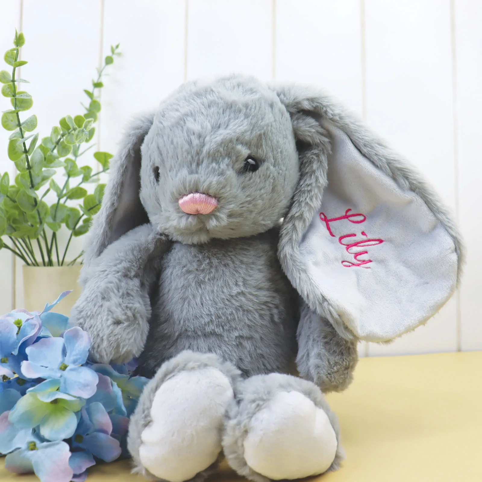 Personalised Bunny Cubbie With Embroidered Ear