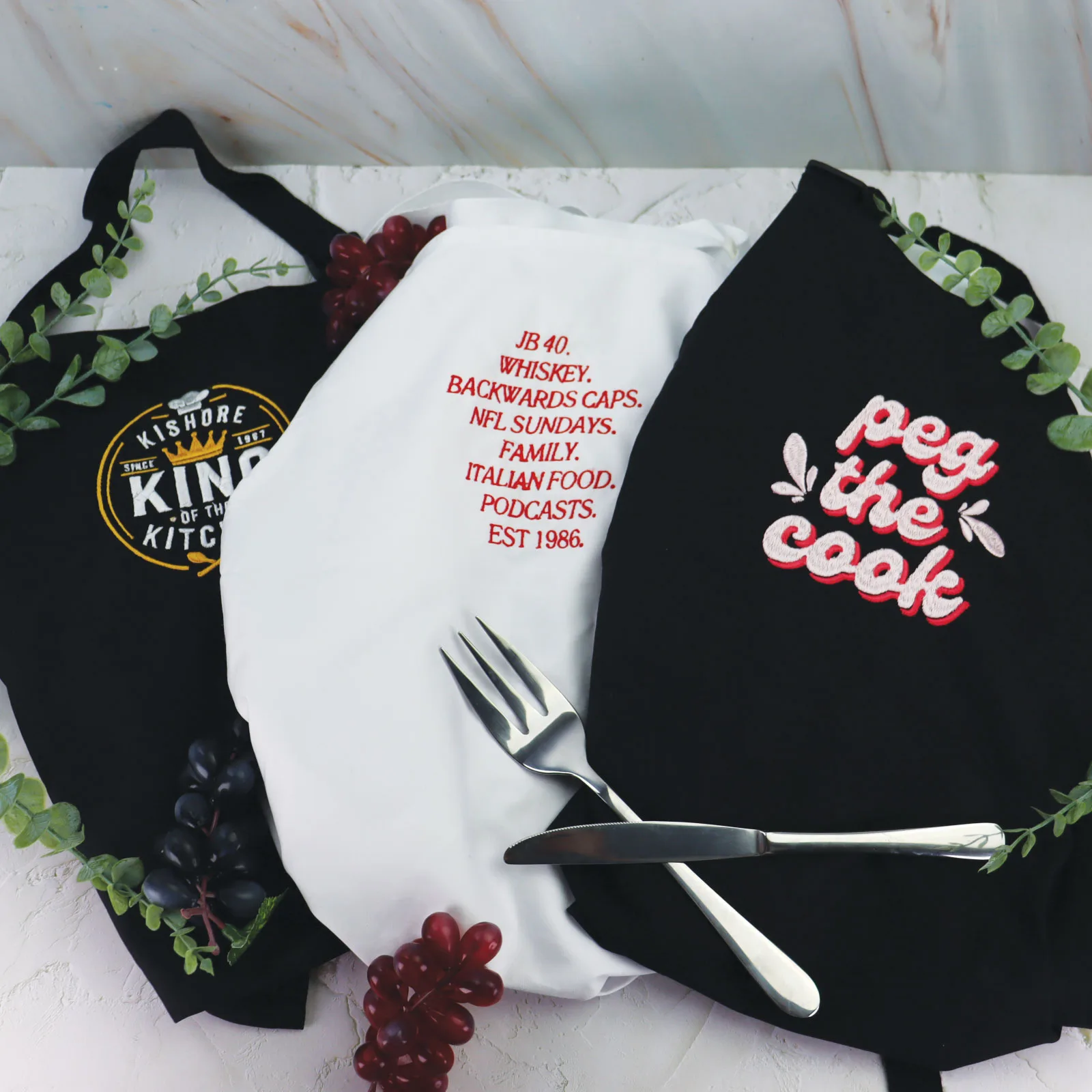Custom Logo Embroidered Apron Personalised Business Workwear