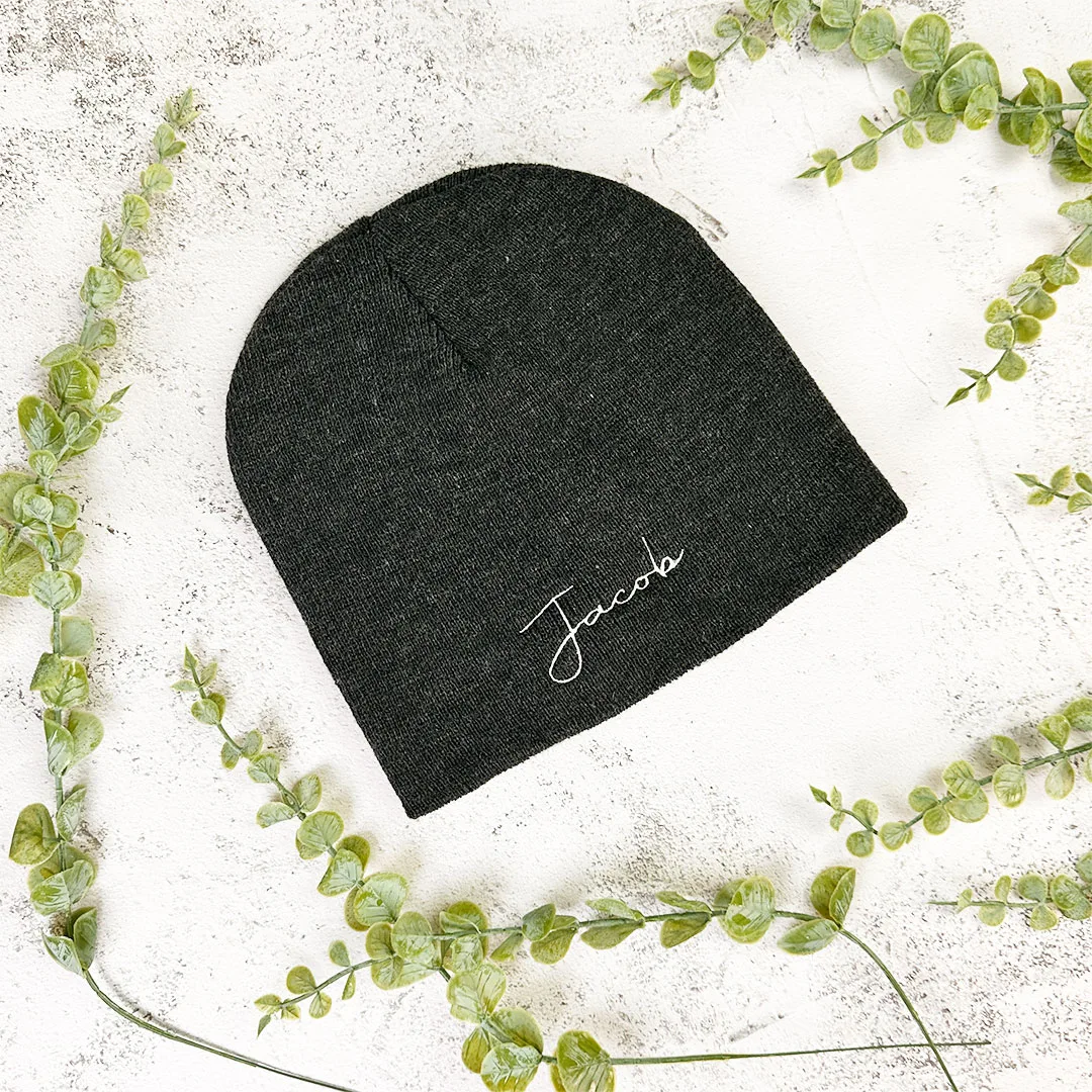 Embroidered Beanie With Personalised Text