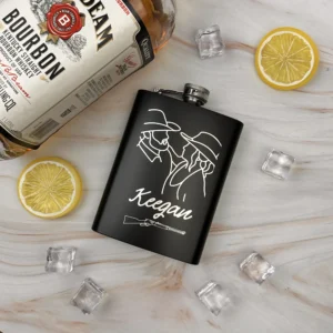 Personalised Outline Engraved Hip Flask