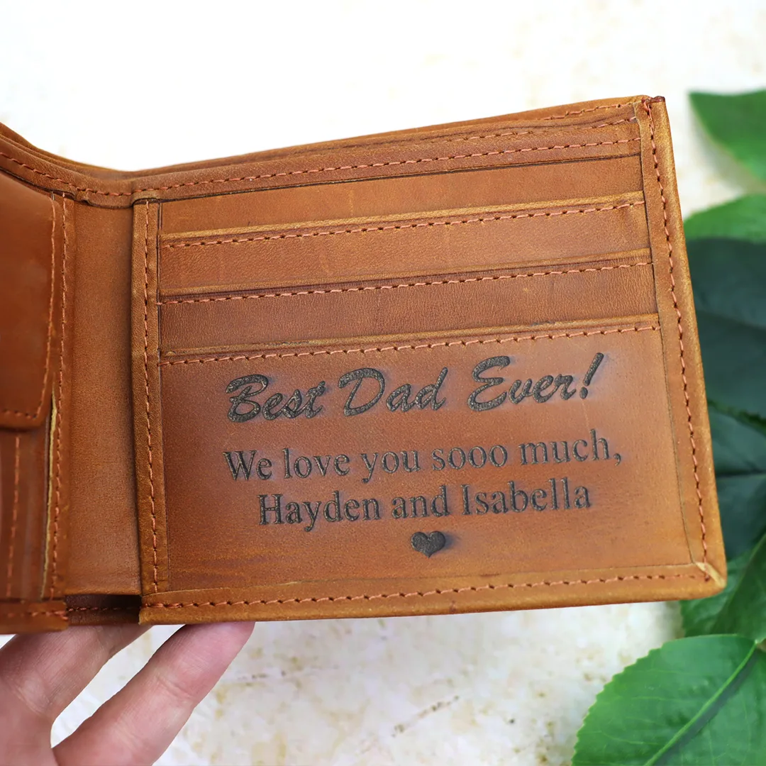 Best Dad Ever Coffee Genuine Leather Wallet