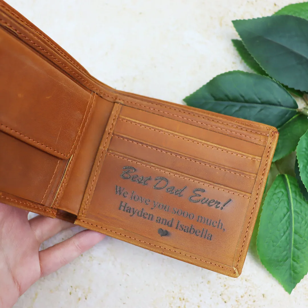 Best Dad Ever Coffee Genuine Leather Wallet