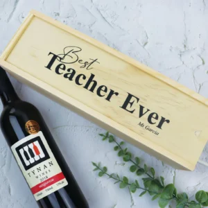 Best Teacher Wooden Wine Box