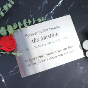 Stainless Steel Engraved Memorial Plaque