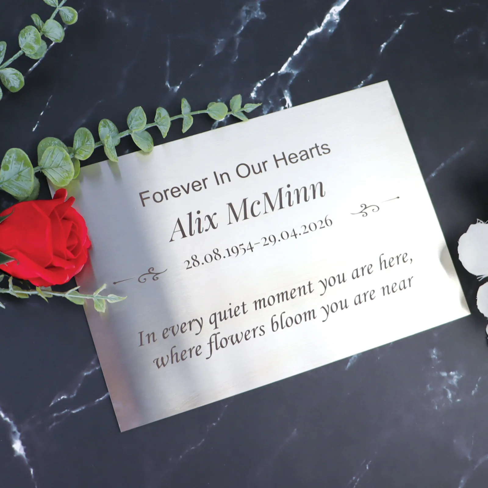 Stainless Steel Engraved Memorial Plaque