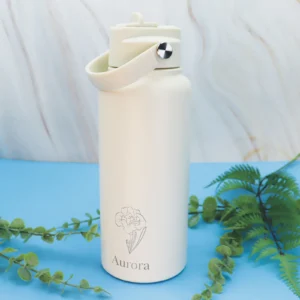 Birth flower 1l personalised drink bottle