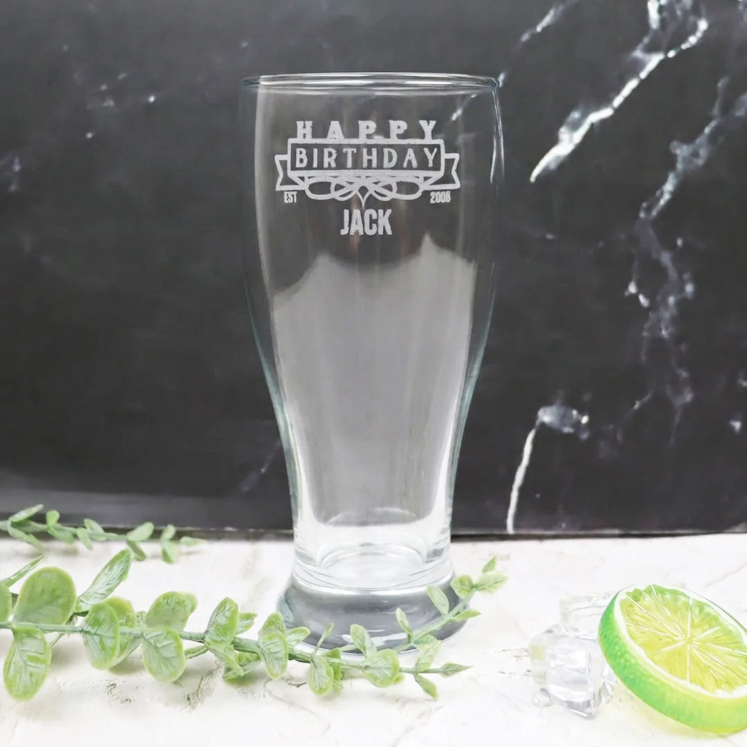 Birthday Engraved Schooner Glass