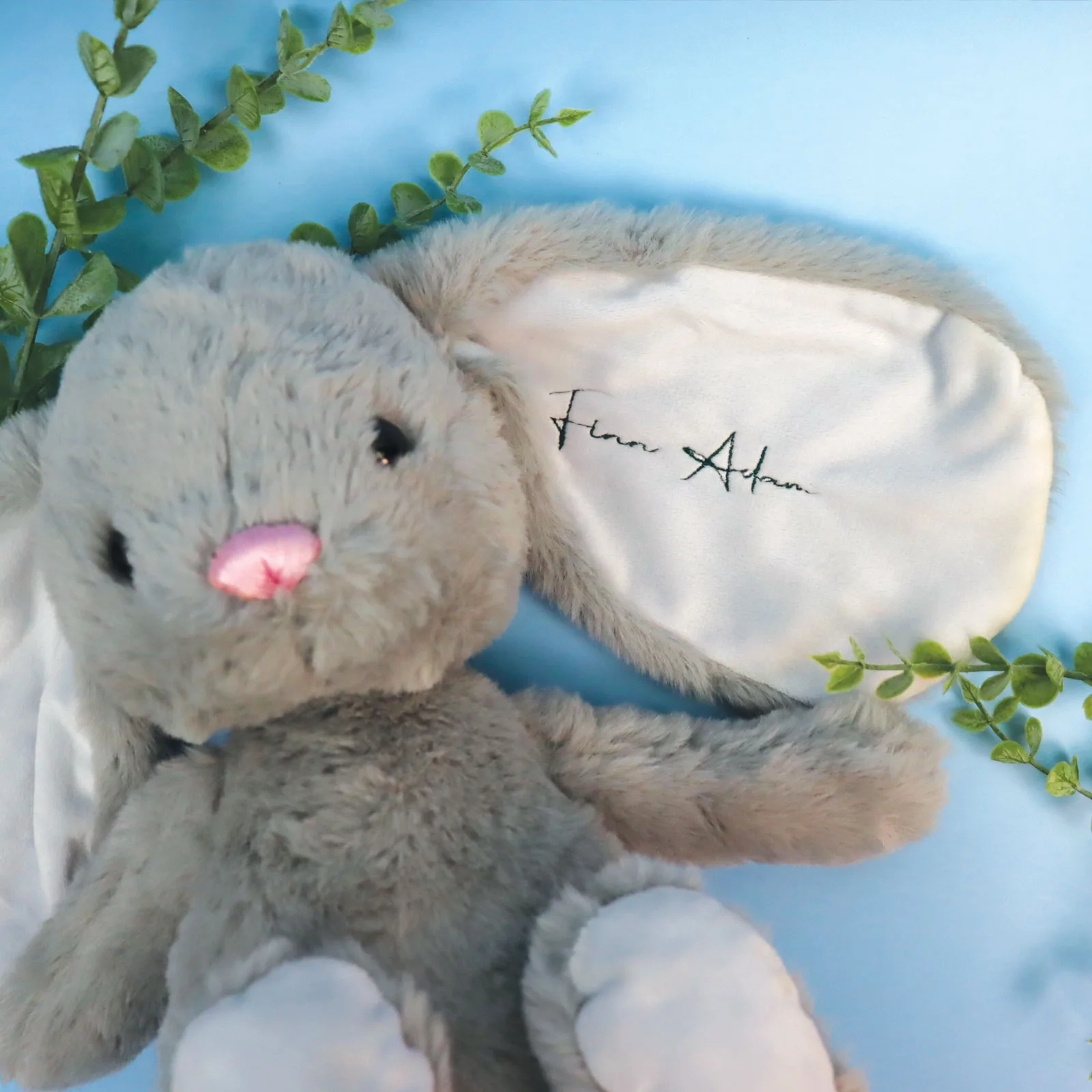 Personalised Bunny Cubbie With Embroidered Ear