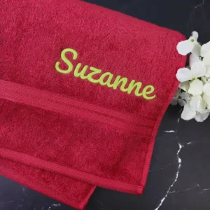 Cherry Embroidered Bath Towel