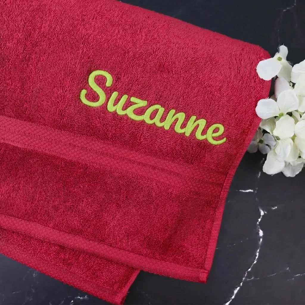 Cherry Embroidered Bath Towel