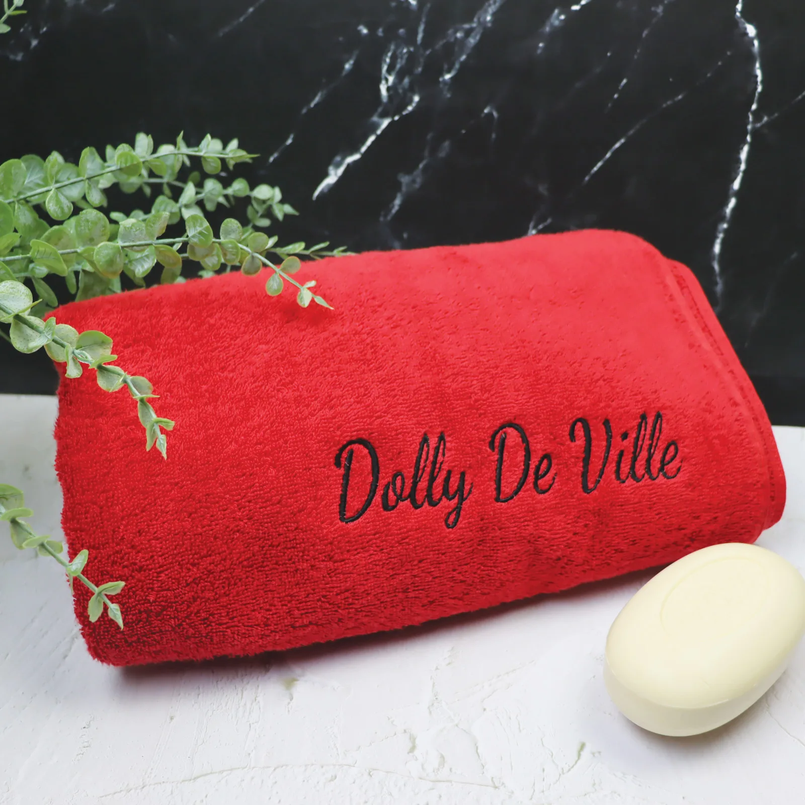 Cherry Embroidered Bath Towel