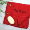 Cherry embroidered bath towel