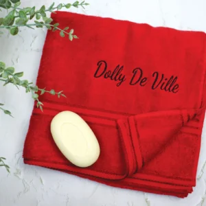 Cherry embroidered bath towel
